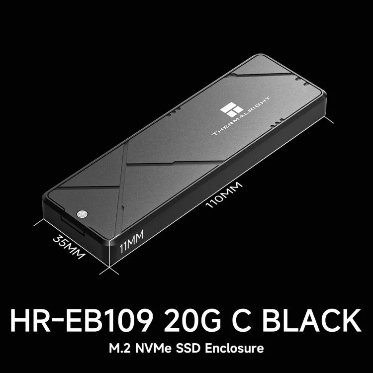 THERMALRIGHT HR-EB109 20Gbps M.2 NVMe SSD Enclosure with Type-C to Type-C Cable(Black) - Image 16