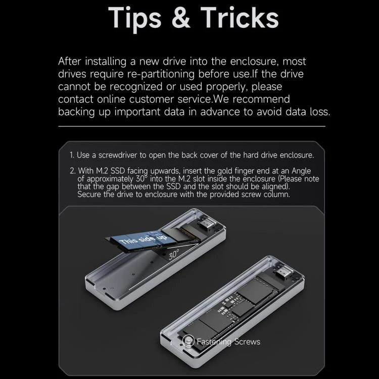 THERMALRIGHT HR-EB115 20Gbps M.2 NVMe SSD Enclosure with Type-C to Type-C Cable(Grey) - Image 13