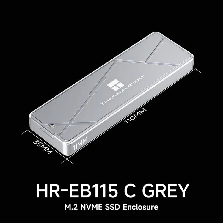 THERMALRIGHT HR-EB115 M.2 NVMe SSD Enclosure with Type-C to Type-C Cable(Grey) - Image 16