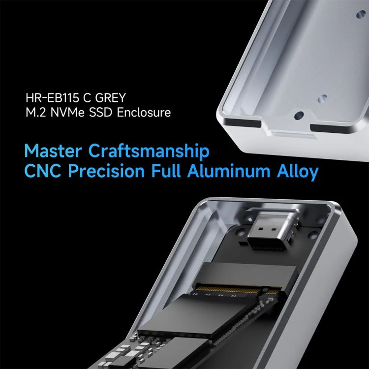 THERMALRIGHT HR-EB115 M.2 NVMe SSD Enclosure with Type-C to Type-C Cable(Grey) - Image 5