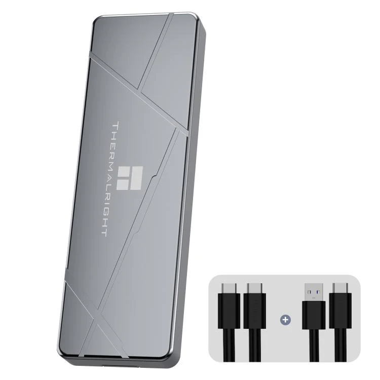 THERMALRIGHT HR-EB115 M.2 NVMe SSD Enclosure with USB to Type-C Cable & Type-C to Type-C Cable(Grey)
