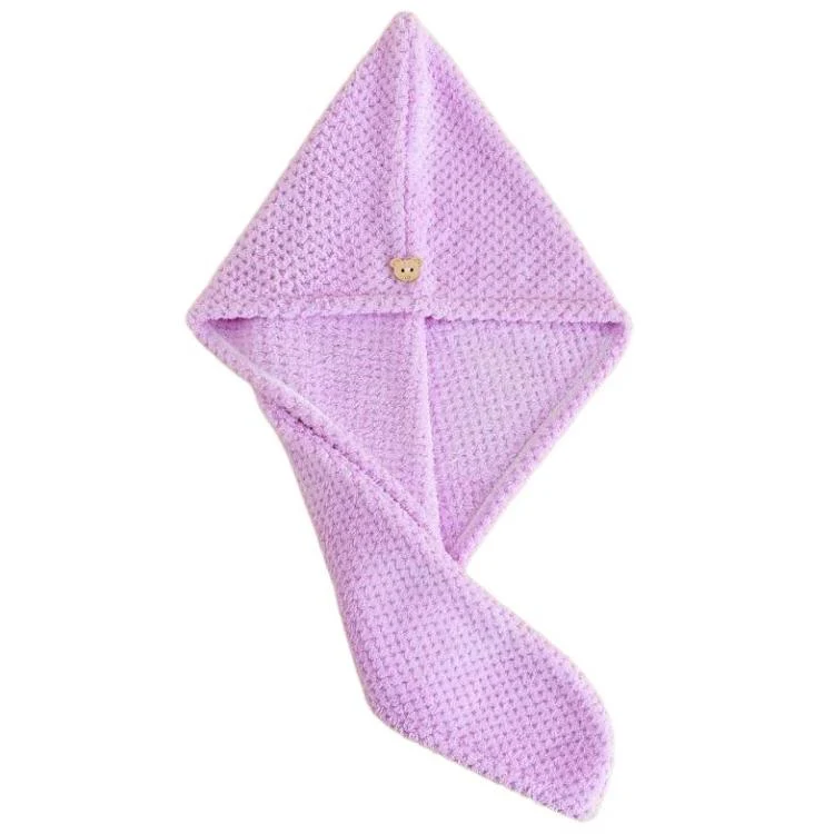 Thickened Absorbent Coral Fleece Hair Drying Cap(Purple)