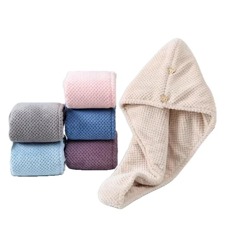 Thickened Absorbent Coral Fleece Hair Drying Cap(Purple) - Image 2