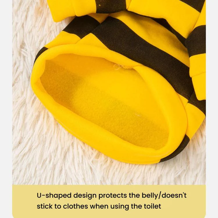 Thickened Leash-Friendly Dog Coat For Fall & Winter Bee-Themed Cat Clothing, Size: M - Image 5