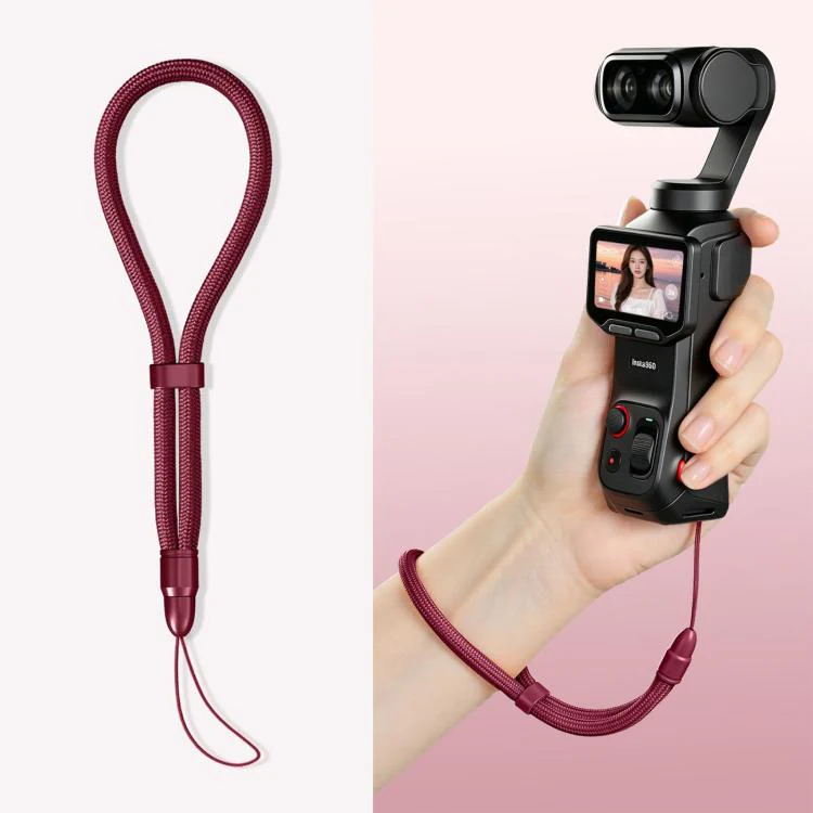 Thin-Strap Style Anti-Loss Self-Locking Adjustable Camera Wrist Lanyard(Burgundy)
