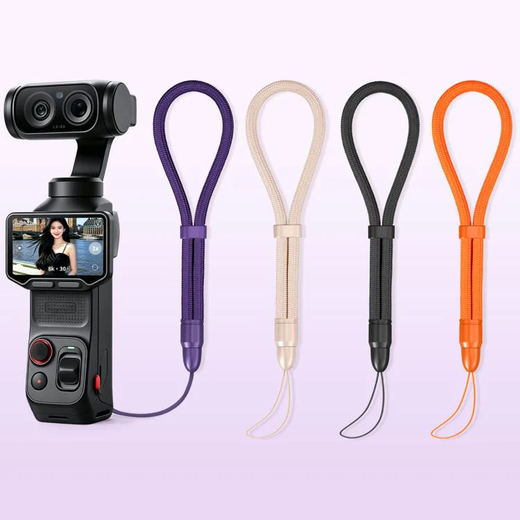 Thin-Strap Style Anti-Loss Self-Locking Adjustable Camera Wrist Lanyard(Dark Purple) - Image 2