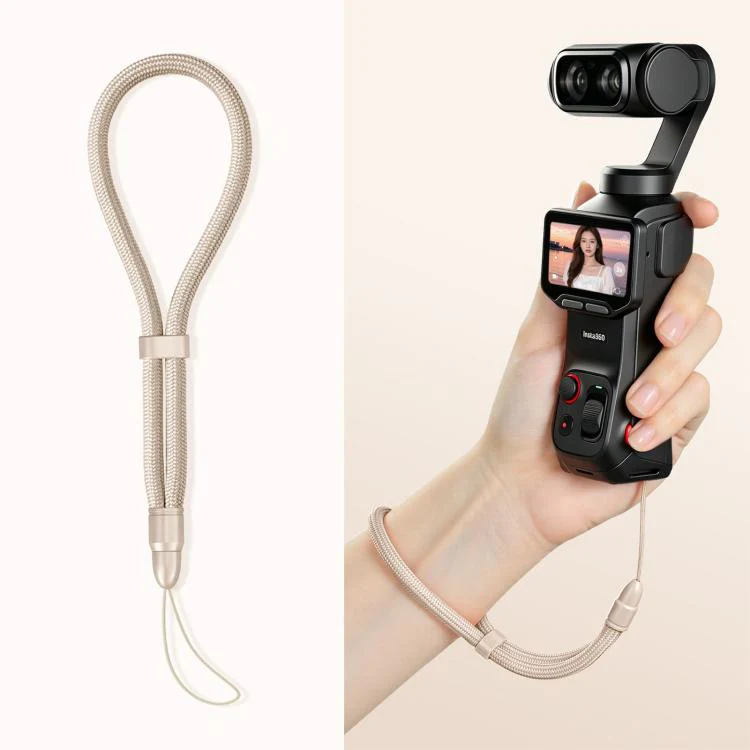 Thin-Strap Style Anti-Loss Self-Locking Adjustable Camera Wrist Lanyard(Light Camel)