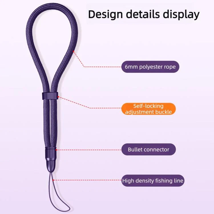 Thin-Strap Style Anti-Loss Self-Locking Adjustable Camera Wrist Lanyard(Light Pink) - Image 6