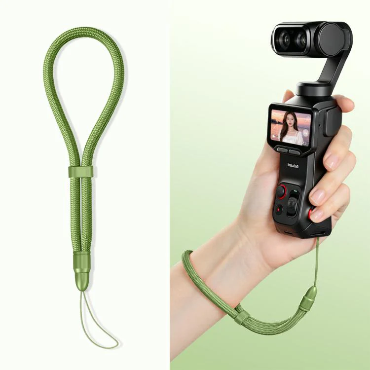 Thin-Strap Style Anti-Loss Self-Locking Adjustable Camera Wrist Lanyard(Matcha Green)