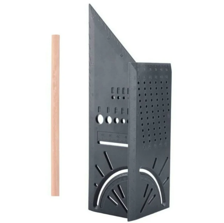 Three-Dimensional Woodworking Stop-Type Ruler, Style:Grey Ruler and Pen - Image 2