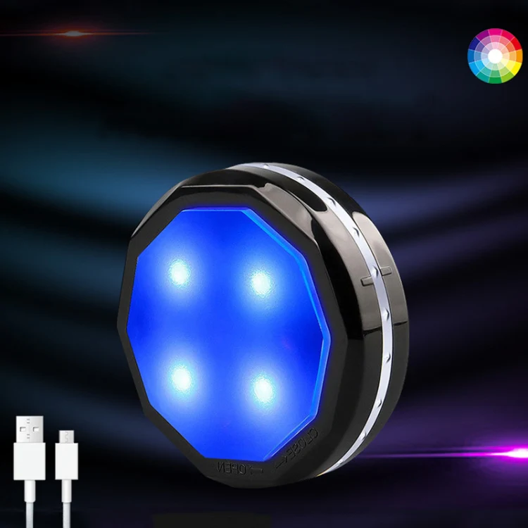 TL004-RGB USB Charging RGB Light Effect Ambient Light with Remote Control(White Silver Edge) - Image 2