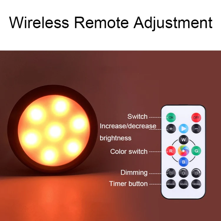 TL009-RGB Wireless Timer Dimming Night Lights Party RGB Atmosphere Lights with Remote Control(White) - Image 7