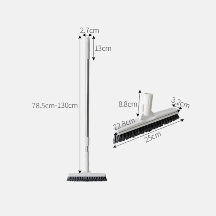 Toilet Brush Long Handle Bristle Floor Brush Bathroom Tile Wall Brush Gap To Dead Corner Cleaning Brush(White) - Image 2