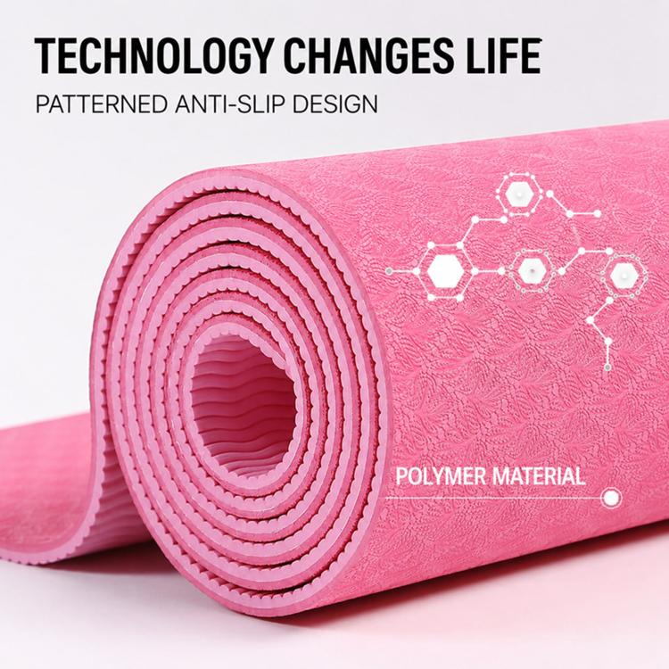 TPE Home Fitness Training Non-slip Yoga Mat(Matcha + Black 183x80x0.8cm) - Image 5