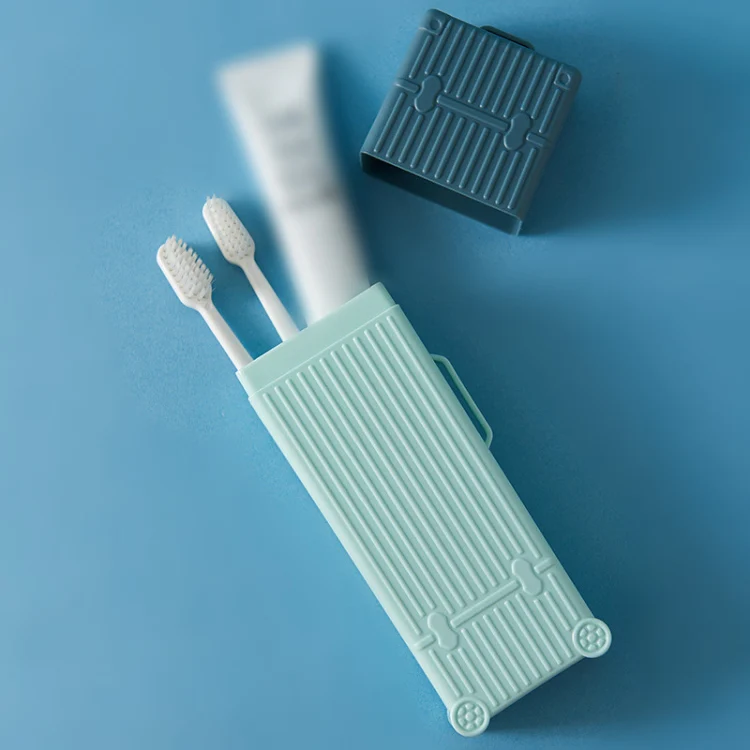 Travel Wash Cup Toothbrush Box Portable Set Creative Business Trip Tooth Storage Box(Cherry blossom powder) - Image 6