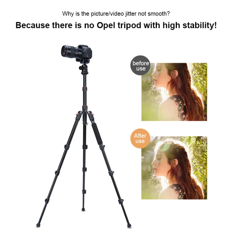 TRIOPO Oubao A-208S Adjustable Portable Aluminum Alloy Tripod with Ball Head for SLR Camera - Image 8