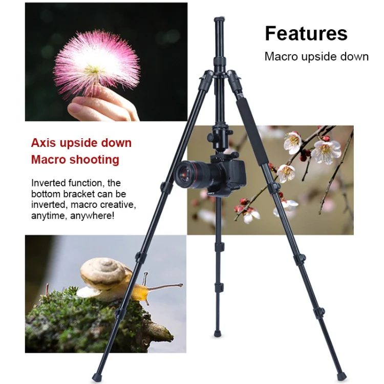 TRIOPO Oubao A-308S Adjustable Portable Aluminum Alloy Tripod with Ball Head for SLR Camera - Image 12