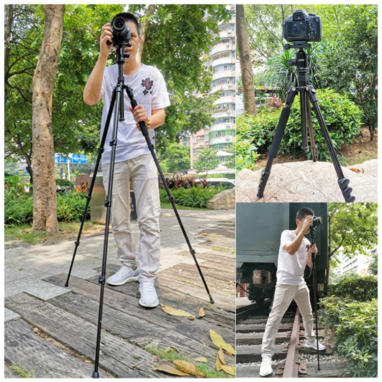 TRIOPO Oubao A-308S Adjustable Portable Aluminum Alloy Tripod with Ball Head for SLR Camera - Image 14