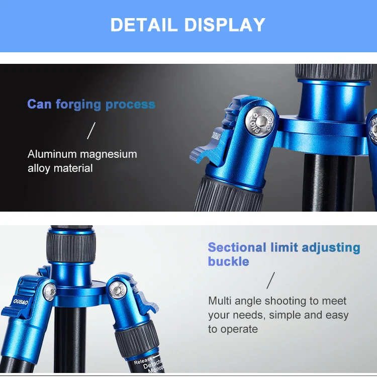 TRIOPO Oubao A-688 Adjustable Portable Aluminum Alloy Tripod with Ball Head for SLR Camera - Image 13