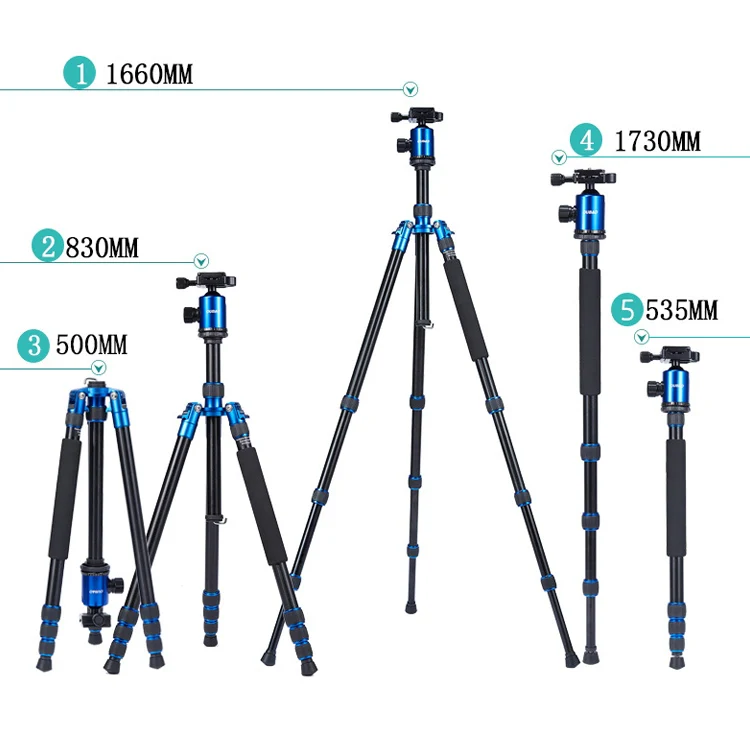 TRIOPO Oubao A-688 Adjustable Portable Aluminum Alloy Tripod with Ball Head for SLR Camera - Image 4