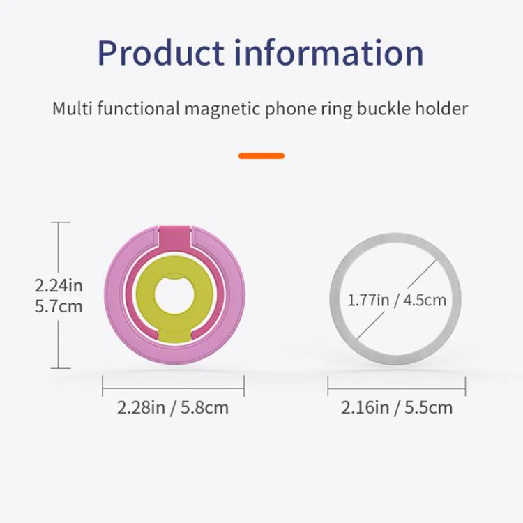 Triple Color Design 360 Degree Rotation Ring Buckle Magnetic Phone Holder(Green Purple Rose Red) - Image 10
