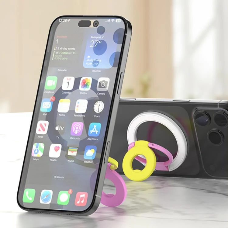Triple Color Design 360 Degree Rotation Ring Buckle Magnetic Phone Holder(Green Purple Rose Red) - Image 9