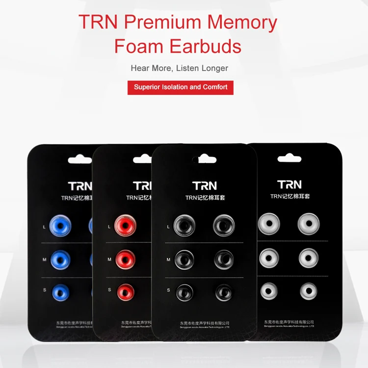 TRN Earphone Silicone Memory Foam Earplug(Red) - Image 9