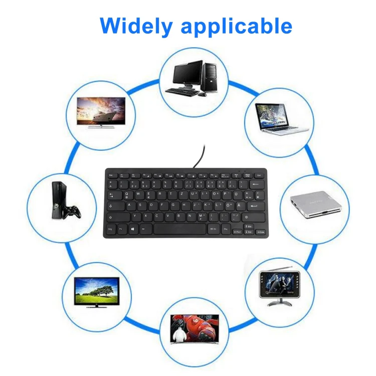 TT-A01 Ultra-thin Design Mini Wired Keyboard, German Version (Black) - Image 7