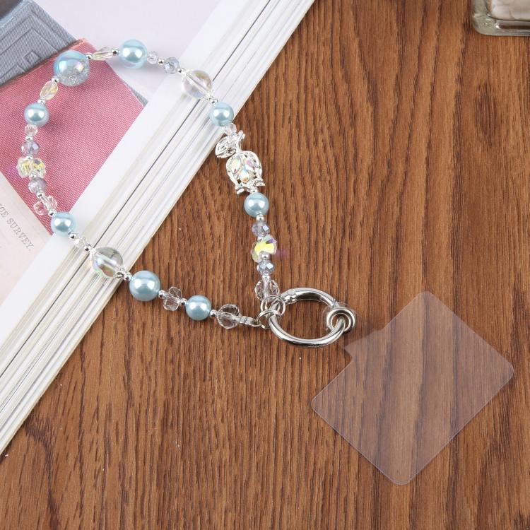 Tulip Flower Beaded Chain Phone Lanyard(Blue)
