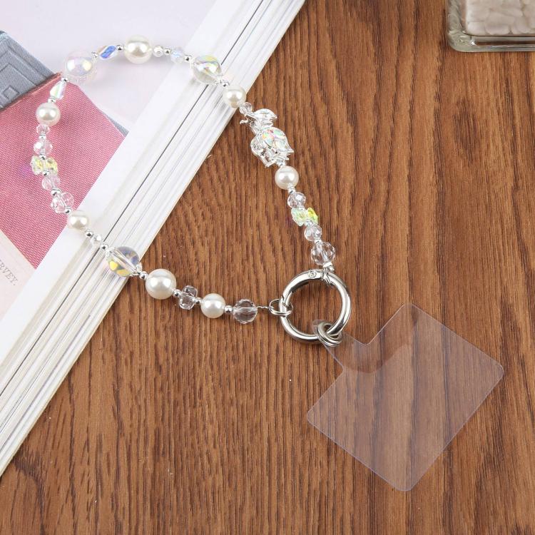 Tulip Flower Beaded Chain Phone Lanyard(Silver)