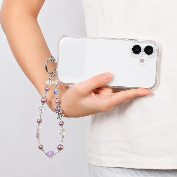 Tulip Flower Beaded Chain Phone Lanyard(Silver) - Image 7