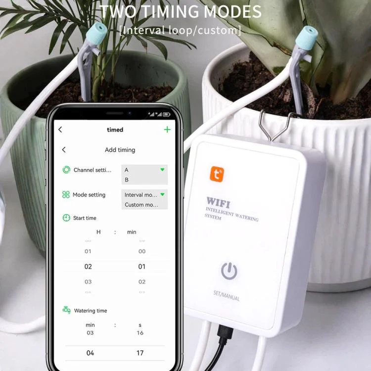 Tuya-Compatible WiFi Smart Automatic Drip Irrigation System with Dual Pump Supports Up to 16 Pots Adjustable Drip Heads Version - Image 4