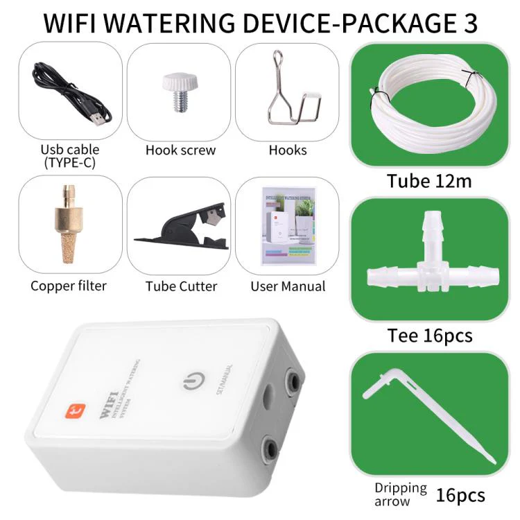 Tuya-Compatible WiFi Smart Automatic Drip Irrigation System with Dual Pump Supports Up to 16 Pots Drip Arrow Version