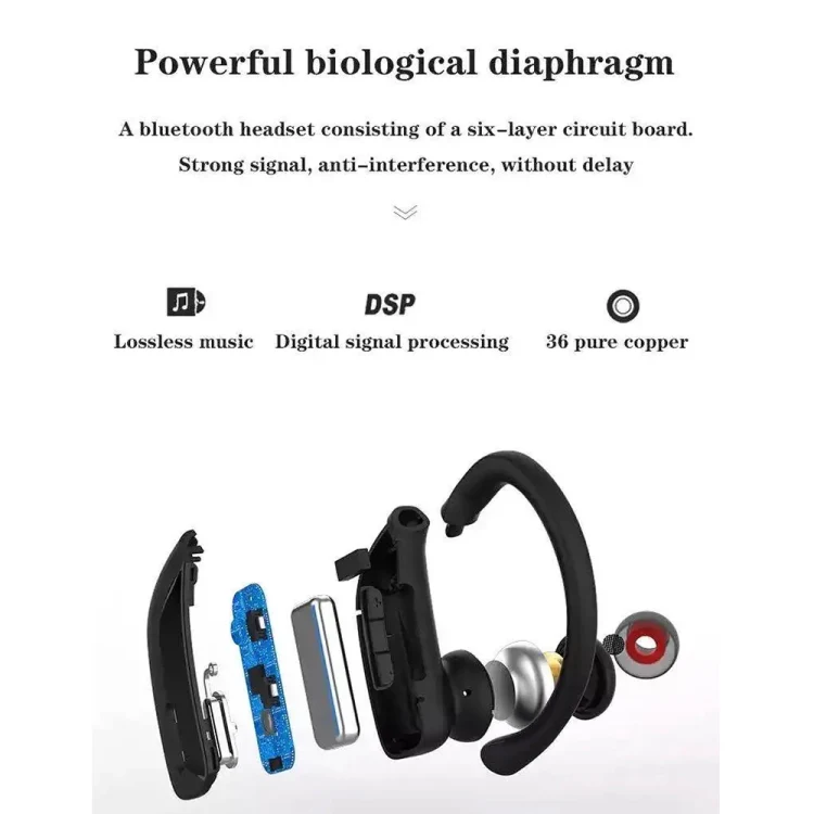 TWS Ear-mounted Noise Reduction LED Dual-battery Display Bluetooth Earphones(T16 Black) - Image 5