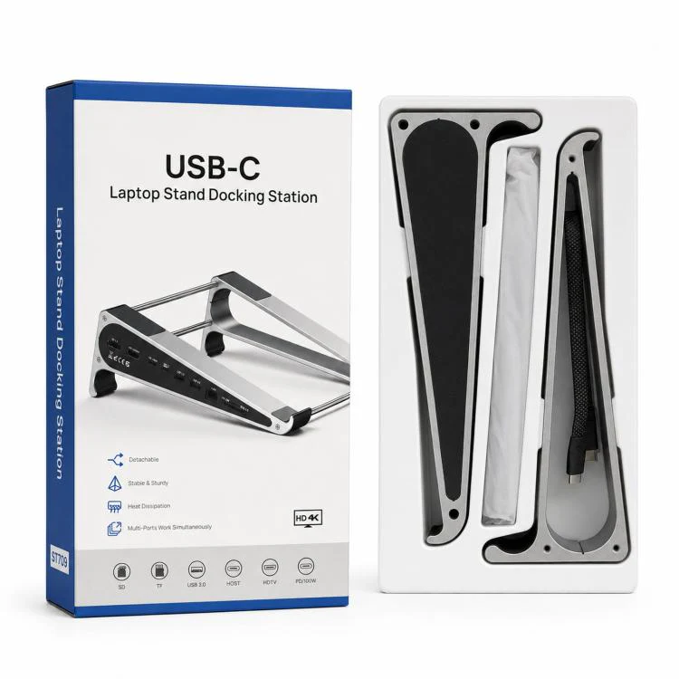 TYPE-C Laptop / Tablet Stand With USB 3.0 Expansion Dock, Interfaces: 8 in 1 Expansion/Ethernet Port - Image 14