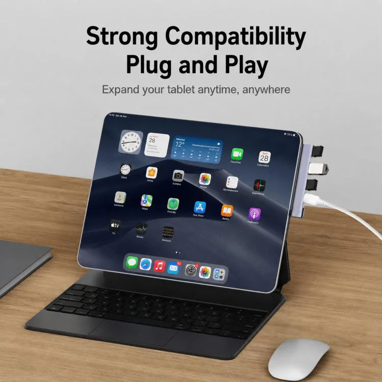 Type-C+USB 2.0 x 2+PD+USB 3.0 Side-Bend 4 In 1 Expander Splitter External HUB - Image 8