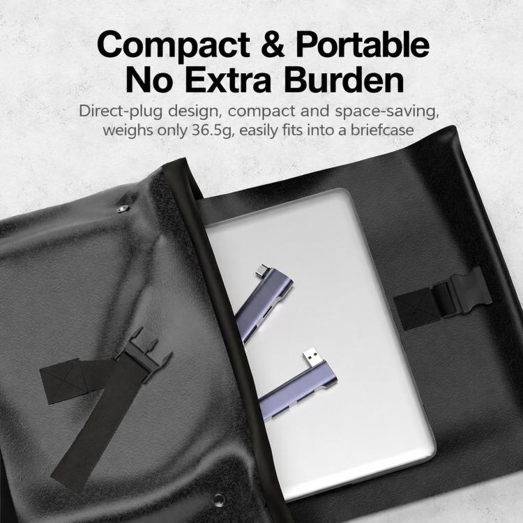 Type-C+USB 2.0 x 2+PD+USB 3.0 Side-Bend 4 In 1 Expander Splitter External HUB - Image 9
