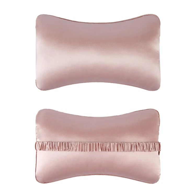 TZ19 Silk Car Head Pillow Car Memory Foam Comfort Lumbar Support(Pink) - Image 2