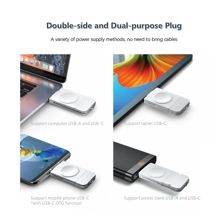 U8 USB / Type-C Magnetic Wireless Charger Fast Charger for Apple Watch Series (White) - Image 6