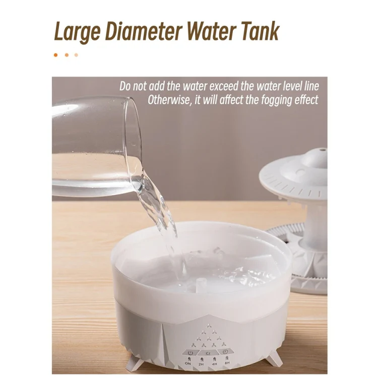 UFO Water Drop Aromatherapy Humidifier Desktop Remote Control Diffuser, Plug: EU Plug(Wood Grain) - Image 4