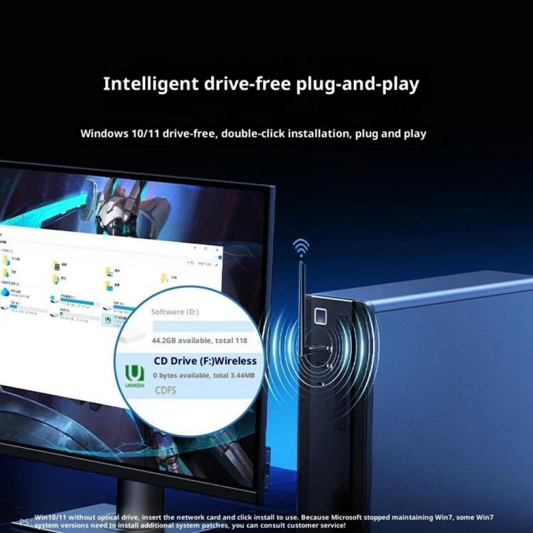UGREEN CM763-35265 Dual Band 2.4G / 5G Wireless Network Card AX900 USB WiFi6 Adapter - Image 4