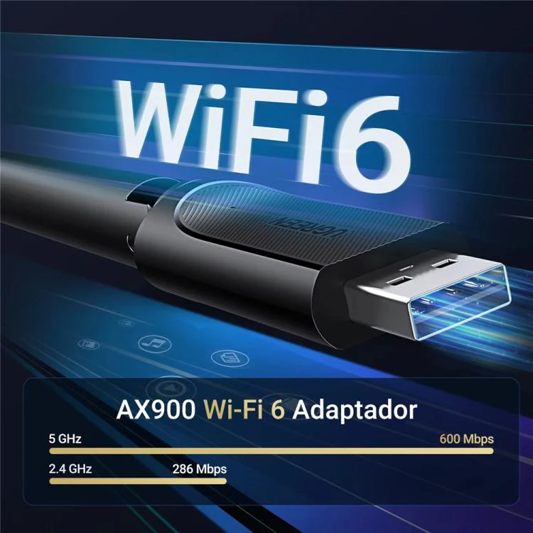UGREEN CM763-35265 Dual Band 2.4G / 5G Wireless Network Card AX900 USB WiFi6 Adapter - Image 8
