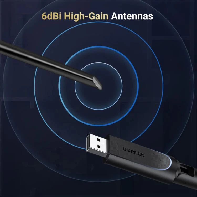 UGREEN CM763-35265 Dual Band 2.4G / 5G Wireless Network Card AX900 USB WiFi6 Adapter - Image 9