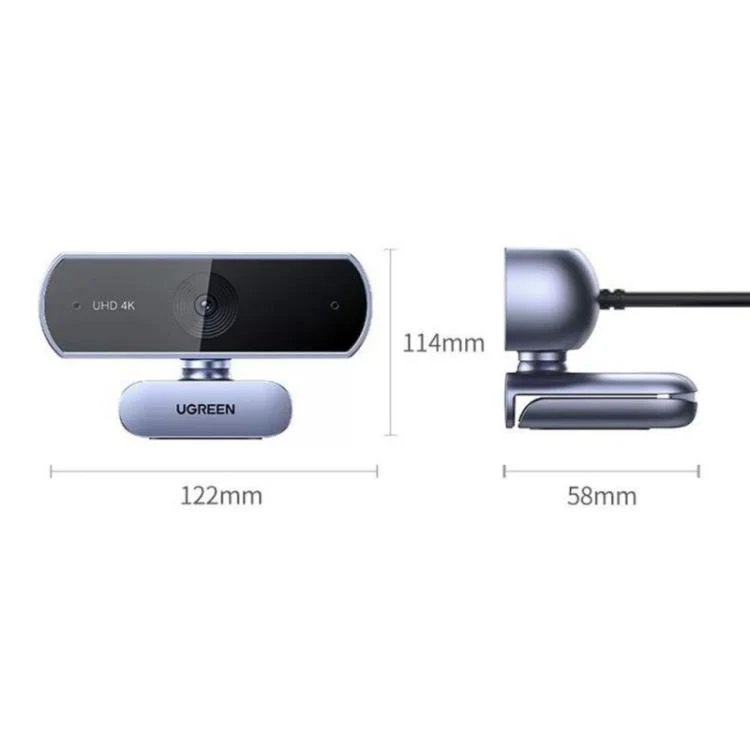 UGREEN CM831-65381 For Video Conference 4K HD Webcam 8MP Dual Microphone Auto Focus Camera - Image 2