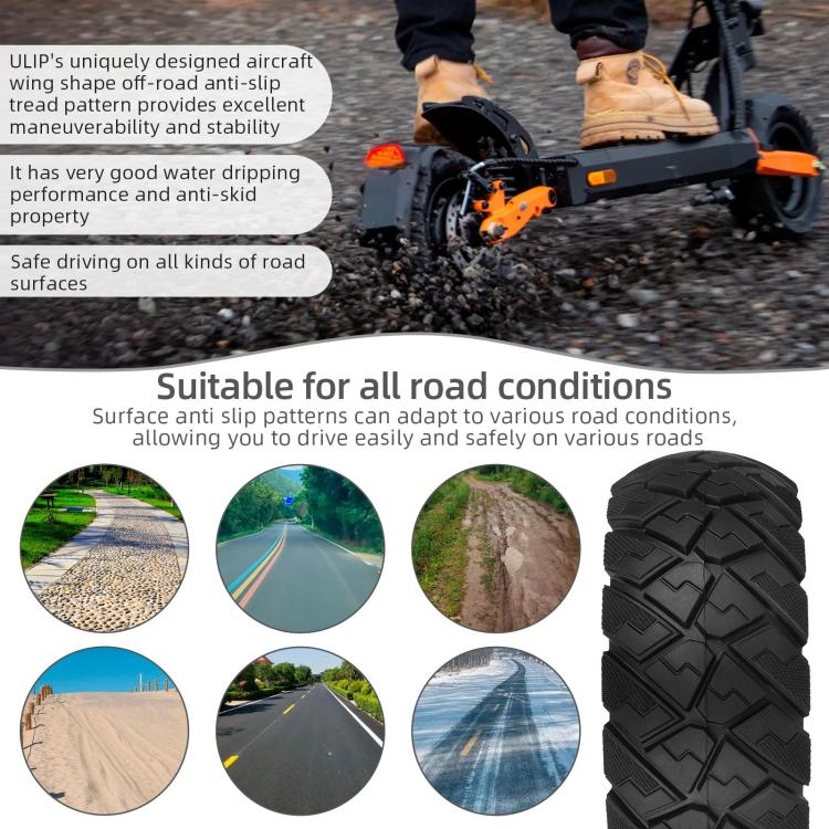 ULIP 9x3.0-5.5 Electric Scooter Solid Tire For Kukirin G2 Pro Off-Road Diamond Tread Replacement Tire(Tri-color Line) - Image 3