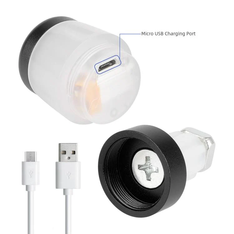ULIP USB Rechargeable Bike Handlebar End Lights LED Safety Warning Signal Lamps for 22mm Bar Grips(Black White) - Image 3