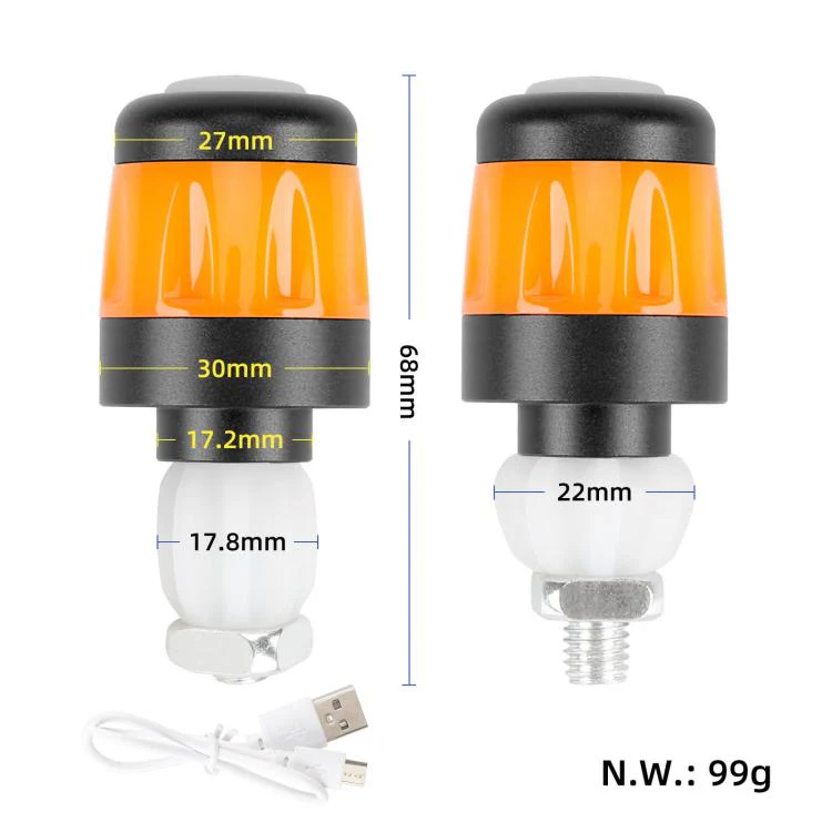 ULIP USB Rechargeable Bike Handlebar End Lights LED Safety Warning Signal Lamps for 22mm Bar Grips(Red White) - Image 4