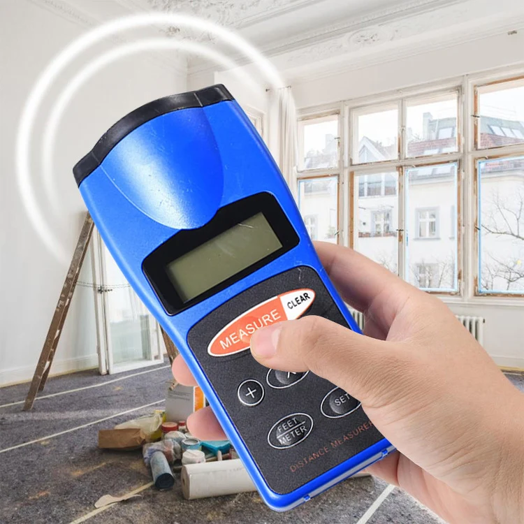 Ultrasonic Laser Point LED Distance Measure Meter Tool(Blue) - Image 6