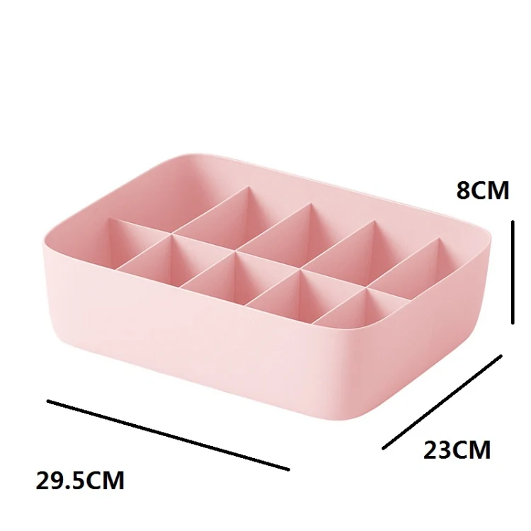 Underwear Storage Box Drawer Storage Socks Organizer 10 Cells（Without Cover）(Lotus Pink) - Image 2