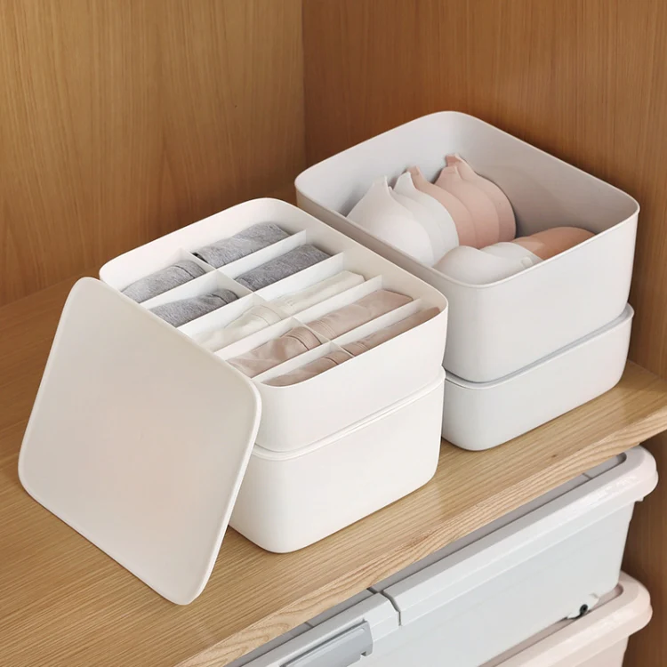 Underwear Storage Box Drawer Storage Socks Organizer 10 Cells（Without Cover）(Lotus Pink) - Image 5